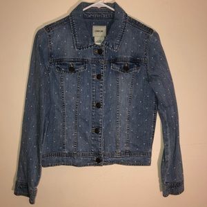 Cherokee Polka Dot Denim Jean Jacket For Girls Size XL
